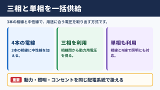 三相四線式の仕組みと利用場面