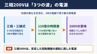 三相三線式200Vの意味と電圧の特徴
