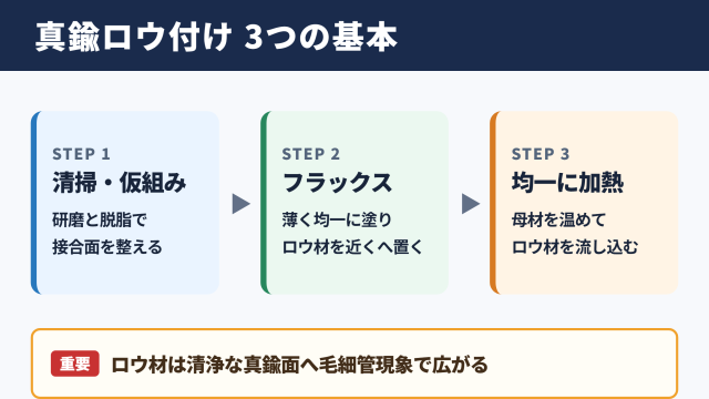 真鍮のロウ付けの基本手順