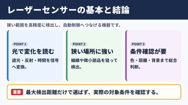 レーザーセンサーの概要と結論