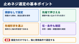 止めネジの種類と選定の基本
