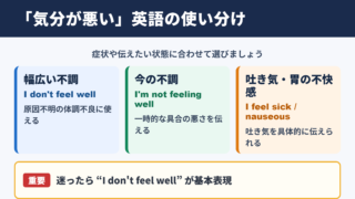 「気分が悪い」を表す英語表現の使い分け