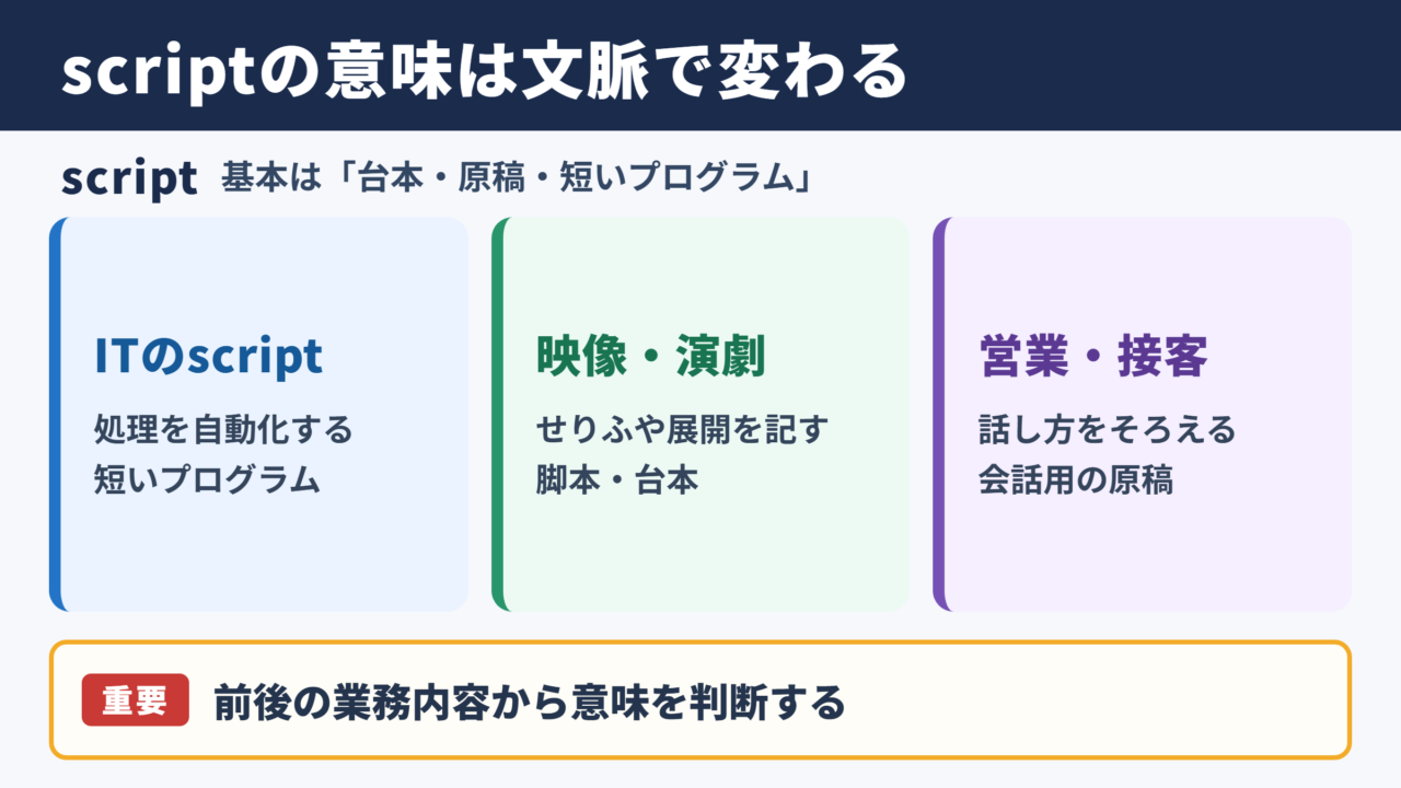 スクリプトの英語表記と基本の意味