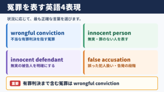 冤罪の英語表記一覧