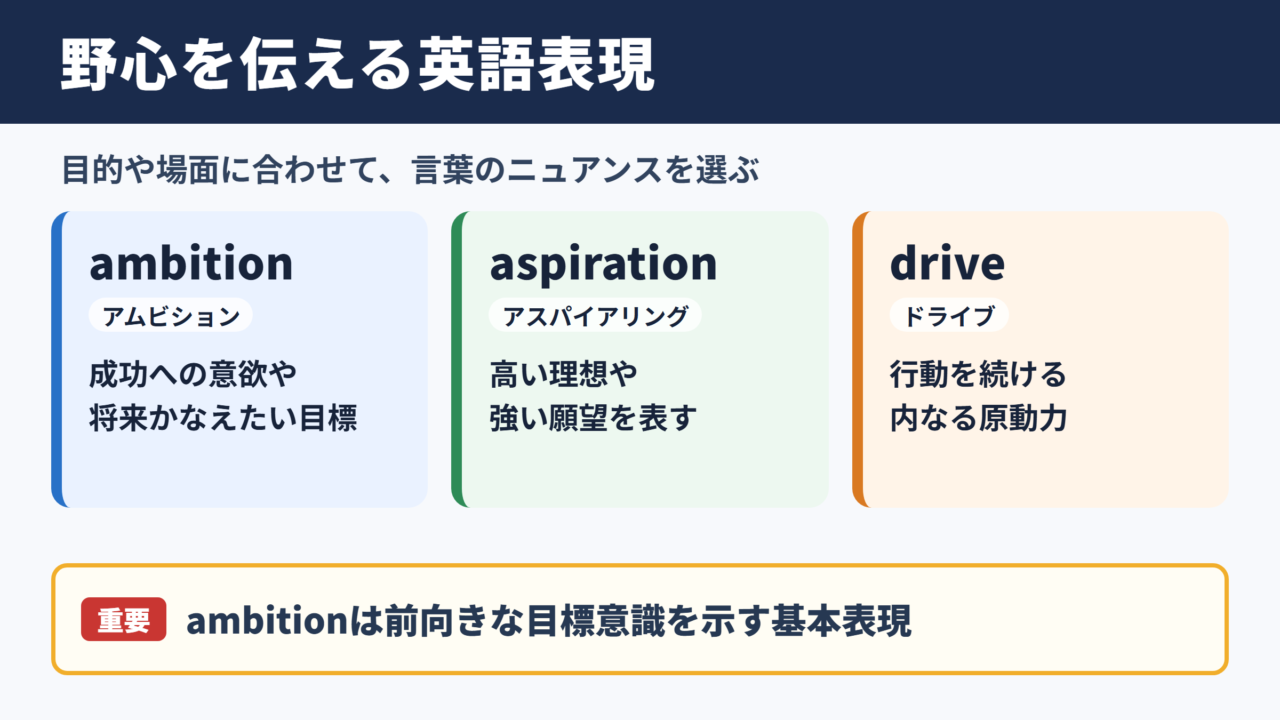 野心の英語表現一覧