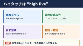 ハイタッチの英語表記と基本の意味
