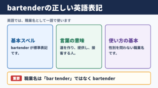 バーテンダーの英語表記と基本的な意味