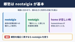 郷愁の英語表現と基本結論