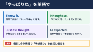 「やっぱりね」の英語表現一覧