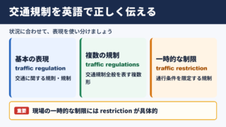 交通規制の英語表現