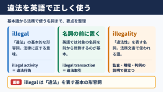違法の英語表記と基本用法