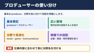「プロデューサー」の言い換え一覧表とシーン別の使い分け