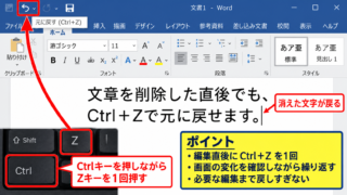 パソコンで一つ戻る基本操作 - Ctrl＋Zキーによる取り消し操作